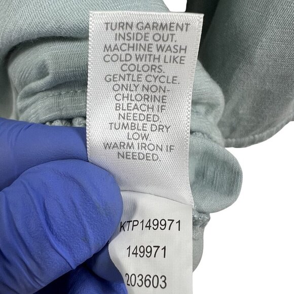 J Jill Womens L Sage Boho Tunic Top Button Detail Sleeves Pom Pom Trim Stretchy - Picture 13 of 15